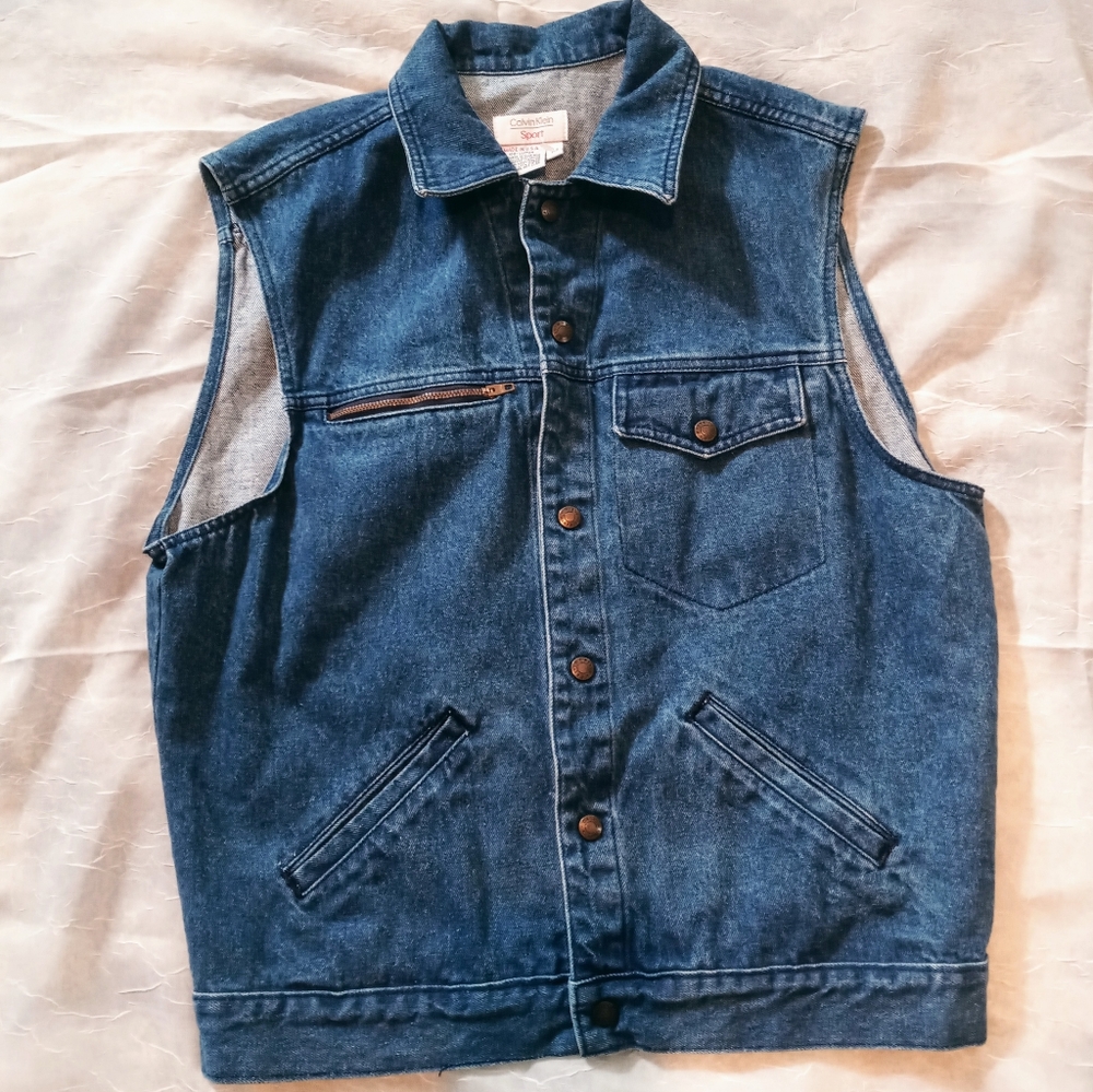 Calvin Klein Sport Denim Vest M Vintage